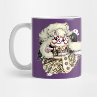 kabuki cat illustration Mug